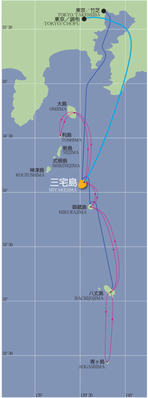 三宅島への航海図